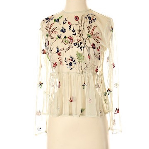 Zara Tops - Beaded Zara Blouse ✨2 for $10✨